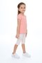 Girl's 2-Piece Set Printed Crew Neck T-Shirt & Elastic Waist Crop Leggings - 4