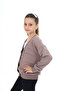 Girl's V-Neck Buttoned Off-Shoulder Knitted School Cardigan - 2 Yarns - 2