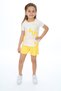 Girl's 2-Piece Set Printed Crew Neck T-Shirt & Elastic Waist Shorts
