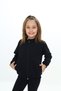 Girl's Mock Neck Zippered Pockets Raglan Sleeve Knitted Cardigan - 2 Yarns - 3