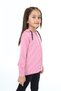 Girl's Hooded Zippered Pockets Off Shoulder Embroidery Printed Knitted Cardigan - 2 Yarn - 3