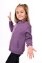 Girl's Stand Collar Zippered Half Off-Shoulder Knitted Cardigan - 2 Yarn Threaded - 3