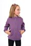 Girl's Stand Collar Zippered Half Off-Shoulder Knitted Cardigan - 2 Yarn Threaded - 2