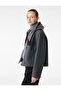 Pocketed Buttoned Long Sleeve Short Melton Jacket - 3