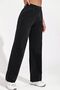 Black Lycra Super High Waist Casual Women's Jean Trousers Super High Wide Leg - 6