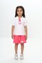 Girl's 2-Piece Set Printed Polo Neck T-Shirt & Elastic Waist Shorts