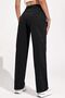 Black Lycra Super High Waist Casual Women's Jean Trousers Super High Wide Leg - 5
