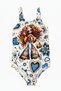 Girl's Swimsuit Özgür Girl Printed Patterned Comfortable Quick Drying Swimsuit Sea Pool Beach Swimsuit