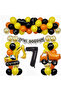 Construction Themed Birthday Balloon Set – Party Set with Construction Vehicles & Truck Figures