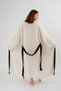 Muslin Kimono 100% Cotton Patternless Striped Bathrobe Kaftan Dressing Gown Ecru - 3