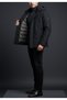 Men's Winter Thick Waterproof Hoodie Black Coat with Fur Inside Casual Cut - 3