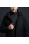 Men's Winter Thick Waterproof Hoodie Black Coat with Fur Inside Casual Cut - 2