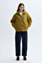 Women's Mustard Oversize Plush Bomber Jacket - 2