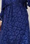 Floor Detailed Eflan Satin Evening Dress-Navy Blue - 4