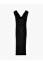 Slim Fit Boat Neck Bodycon Ruched Rhinestone Midi Evening Dress - 3
