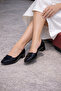 Odin Women's Large Size Patent Leather Comfortable Shoes-Black - 3