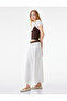 Normal Waist A-Line Cotton Comfortable Fit Long Scallop Skirt - 2