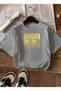 Women's Your Heart Motto Written Graphic Printed Gray T-Shirt