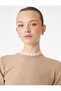 Wool Blend Short Sleeve Lace Detailed Crew Neck Knitwear Sweater