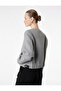 Contrast Detailed Pocketed Zippered Crew Neck Cropped Cashmere Jacket - 3