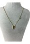 Letter Pendant with Evil Eye Beads - Letter F - Gold - 316L Stainless Steel - 5