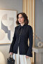 Women's Crepe Fabric Body Fit Shirt with Cuffs and Buttons Black - 5