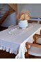 Natural Linen All-Over Ruffled Oval Runner 40X120Cm - 3