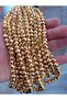 8 mm Double Plated Gold Color Glass Crystal Beads Averages: 60 Pcs "3 Strands" Total 180 Beads - 3