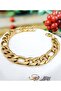 316L Stainless Steel Non-Tarnishing Thick Flat Chain Gold Bracelet Unisex
