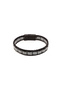 Black Genuine Leather Men's Bracelet with Metal Block |   Magnetic Metal Buckle, Modern Design75-7 - 2