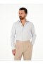 Premium Italian Collar Slim Fit Striped Men's Shirt - 5