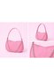 Parachute Fabric Floral Quilted, Faux Leather Detailed, Pink Girls' Baguette Shoulder Bag - 6