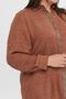 Plus Size Women's Spring and Summer Evening Dress High Quality Cotton Linen Fabric Stoned Mother Long Sleeve Shirt - 2