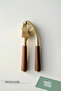 Set of 2 Acacia Handle Gold Garlic Crusher & Walnut Nutcracker - 2