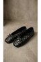 Women's Black Bowknot Knitted Patterned Mary Jane Ballerina Shoes 1cm Byndbtg01 - 8
