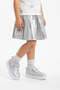 Rolly Single Velcro Leather Girl's Shoes Silver - 2