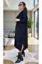 100% Acrylic Twill Patterned Mini Slit Crocheted Cowl Neck Extra Large Size Knit Tunic Dress - 2