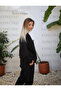Women's Black 3 Thread Raised Tracksuit Set - 2