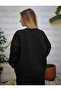Women's Black 3 Thread Raised Tracksuit Set - 7