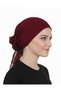 Brocade Tulle Burgundy Ready-To-Wear Turban Hijab Bonnet Suitable for Medical Use - 2
