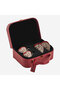 Flower Garden Red Porcelain Leather Carrying Case Coffee Cup Set 90 Ml - 5