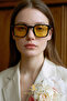 Antony Unisex Black Frame Orange Glass Sunglasses - 3