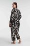 5823 Rope Strap V-Neck Women's Viscose Tropical Summer Knitted Lace Detailed Pajamas Set Dressing Gown - 4
