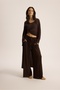 Raina Brown Kimono Basic Three-Piece Set