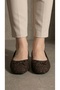 Women's Brown Tweed Fabric Bowknot Mary Jane Ballerinas 1cm Byndlck01 - 5