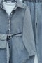 Bag Pocketed Trousers and Denim Suit -Blue - 6