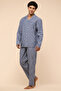 Men's Dark blue Striped Pyjama Set - 2