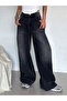 Solid Black Washed Baggy Unisex Jean - 2