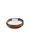 Green Orange Genuine Leather Men's Bracelet – Thin, Multi-Layered, with Magnetic Clasp-142 - 2