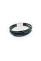Forest Line Genuine Leather Men's Bracelet – Green Multi-Layered Weave Design, Magnetic Clasp-136 - 2